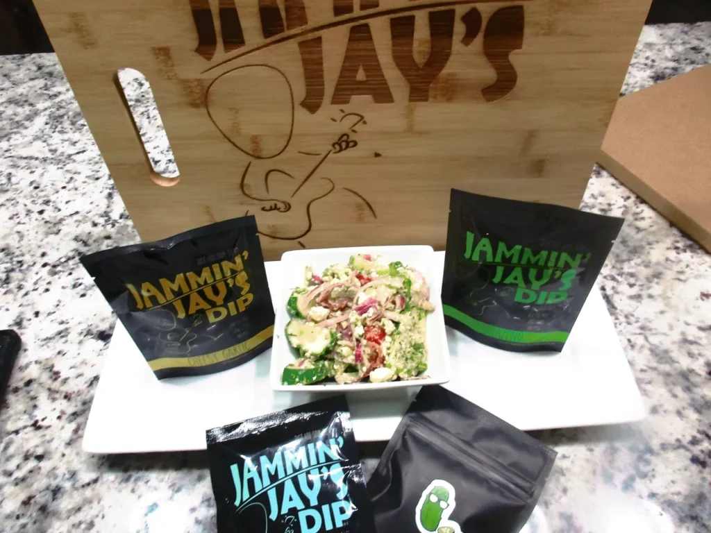 Jammin Jays Cheesy Garlic Cucumber Feta Salad